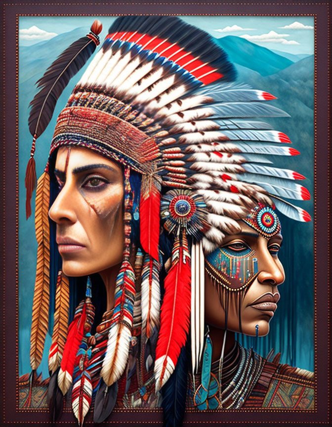 American Indian chief. Poster.