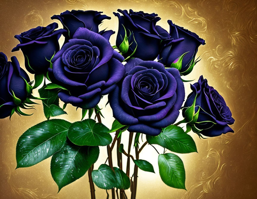 black roses in gold