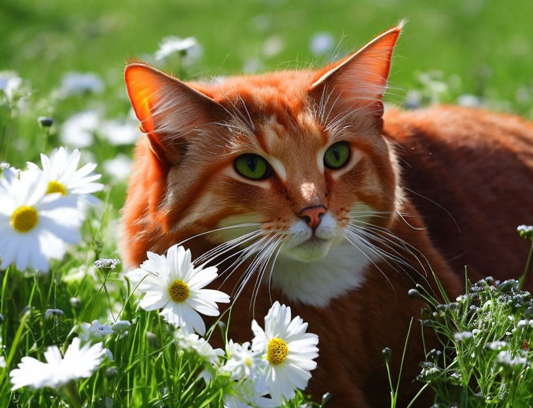 Red cat on the meadow 