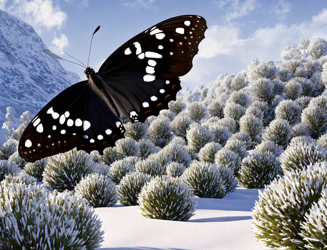 Butterfly in the ice world