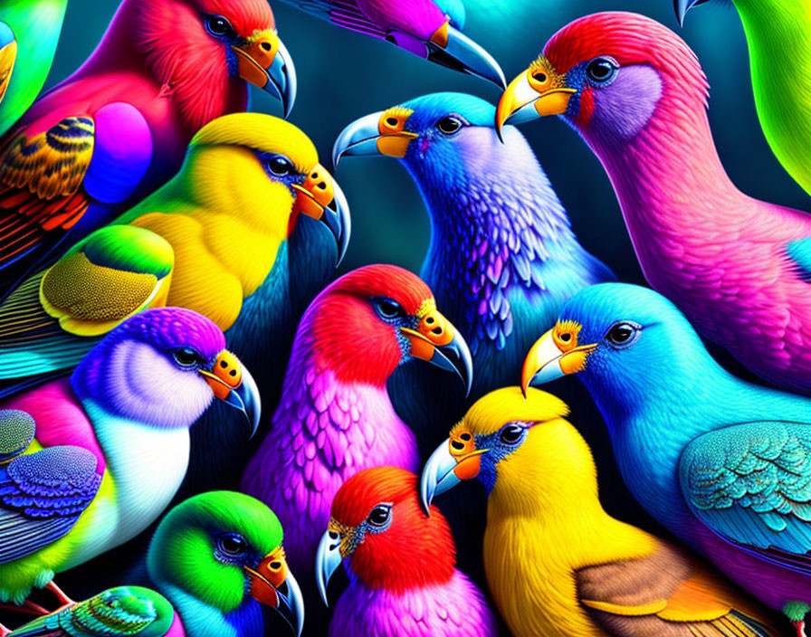 Birds of brilliant color flock 