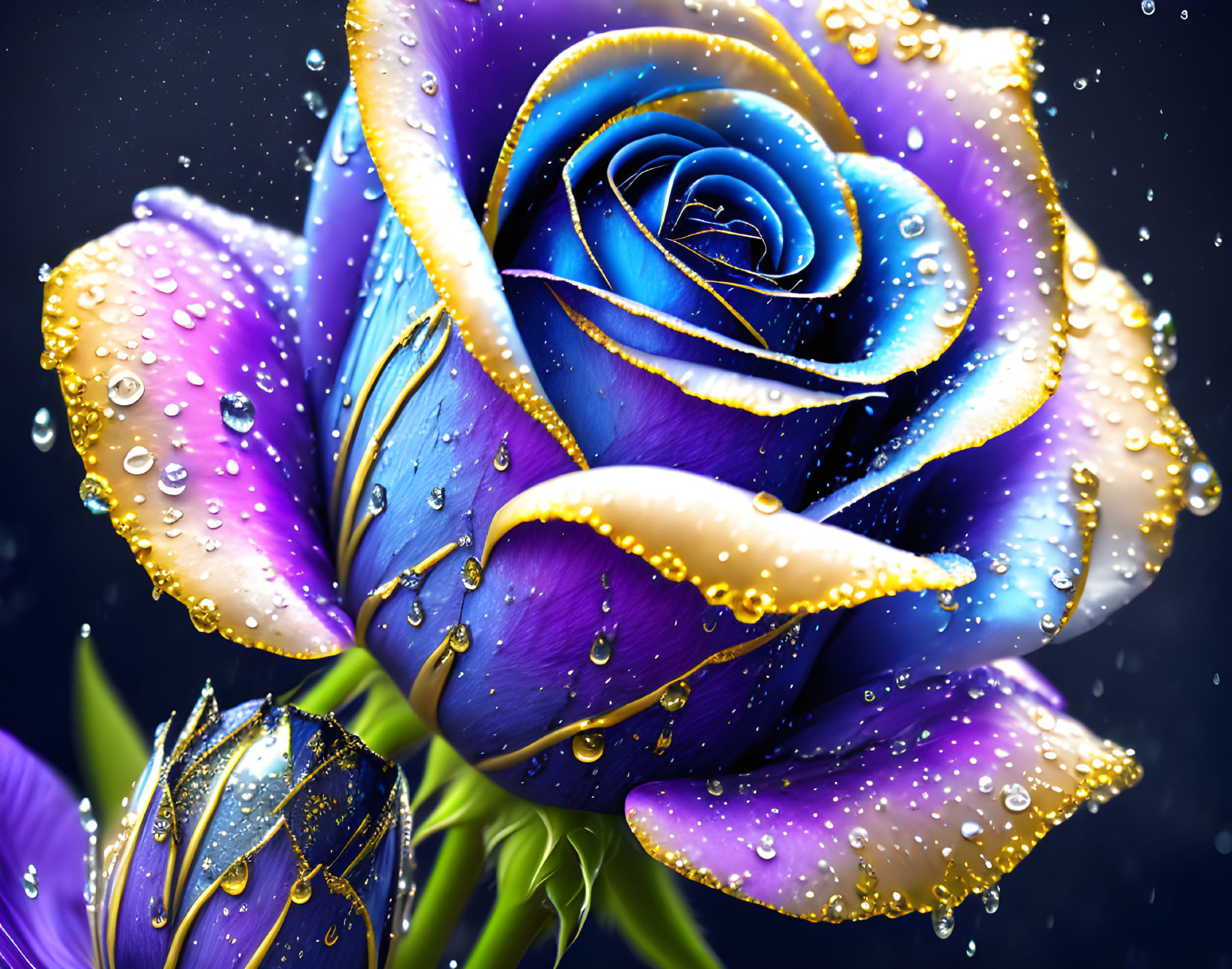 Purple & gold rose
