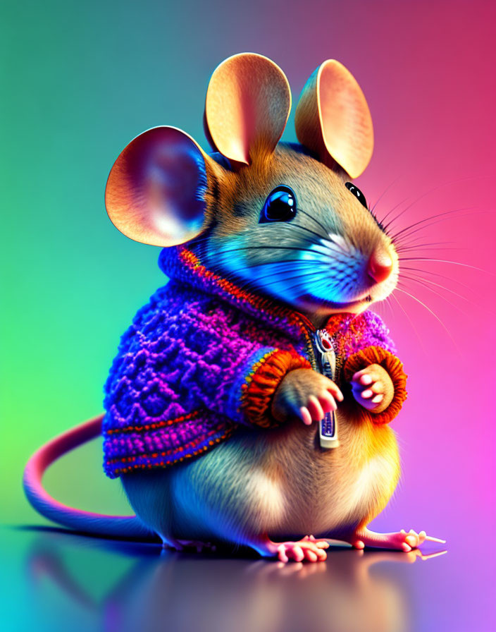 Cartoon Mouse with Enhanced Hearing