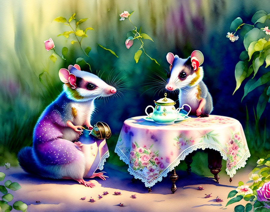 Little opossum tea party
