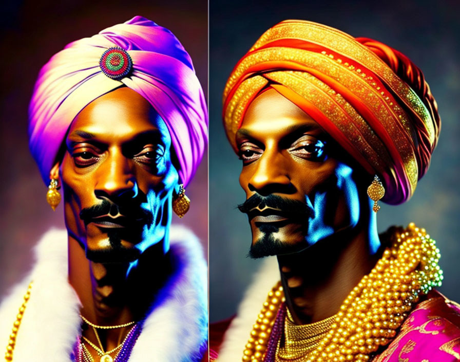 snoop dogg in turban with indian attire 