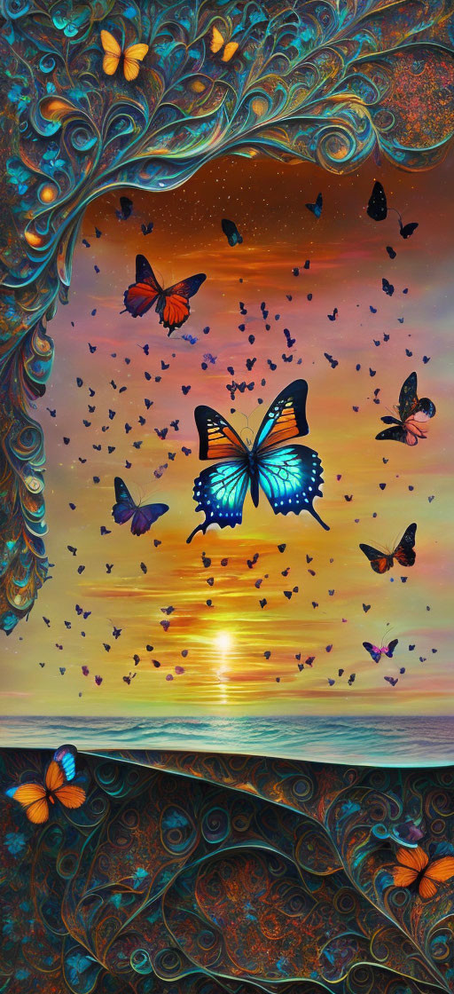 Butterfly sunset