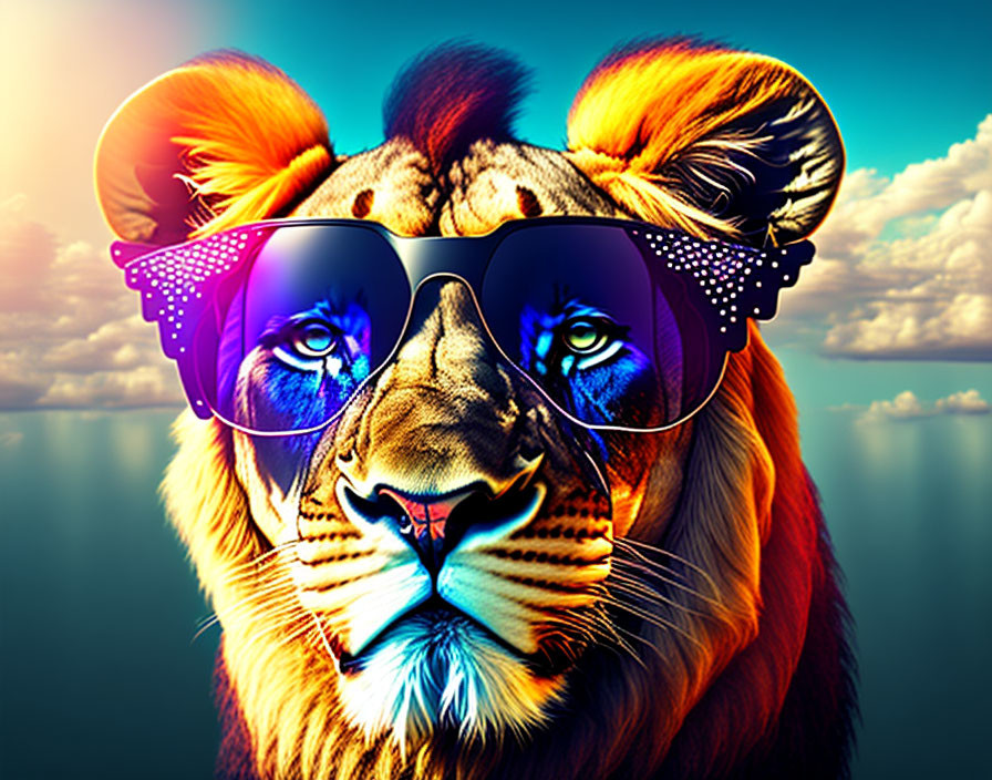 Lion with sunglasses