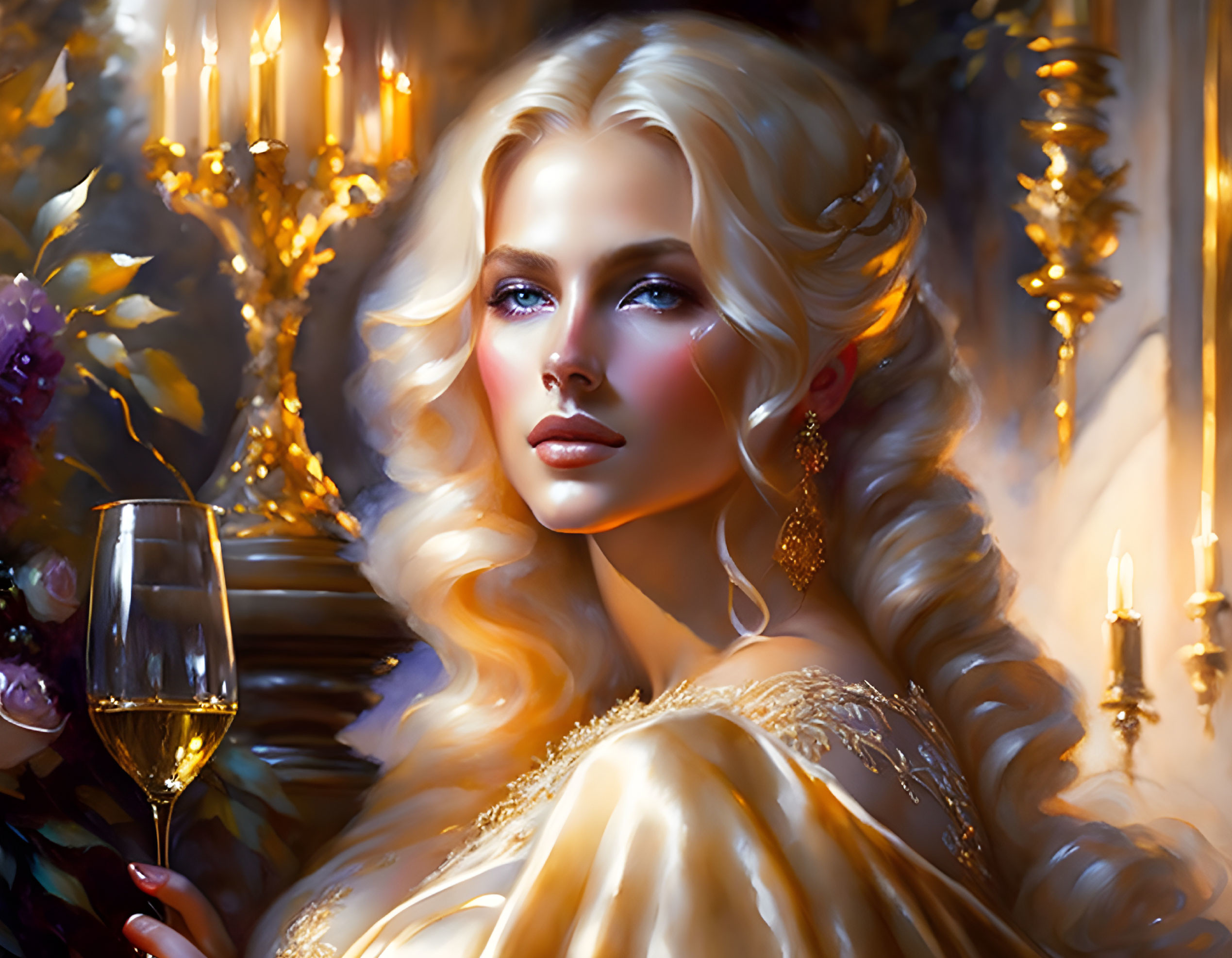 Blonde with Wine