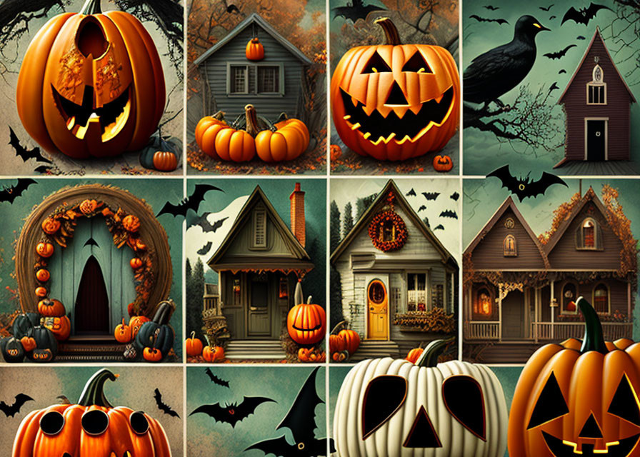 Halloween theme collage