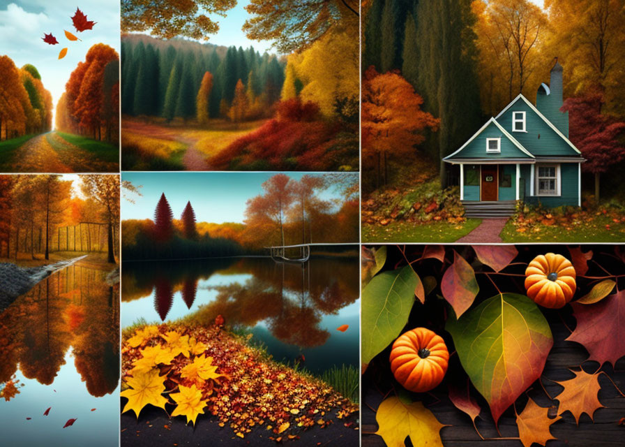 Collage on the theme of autumn