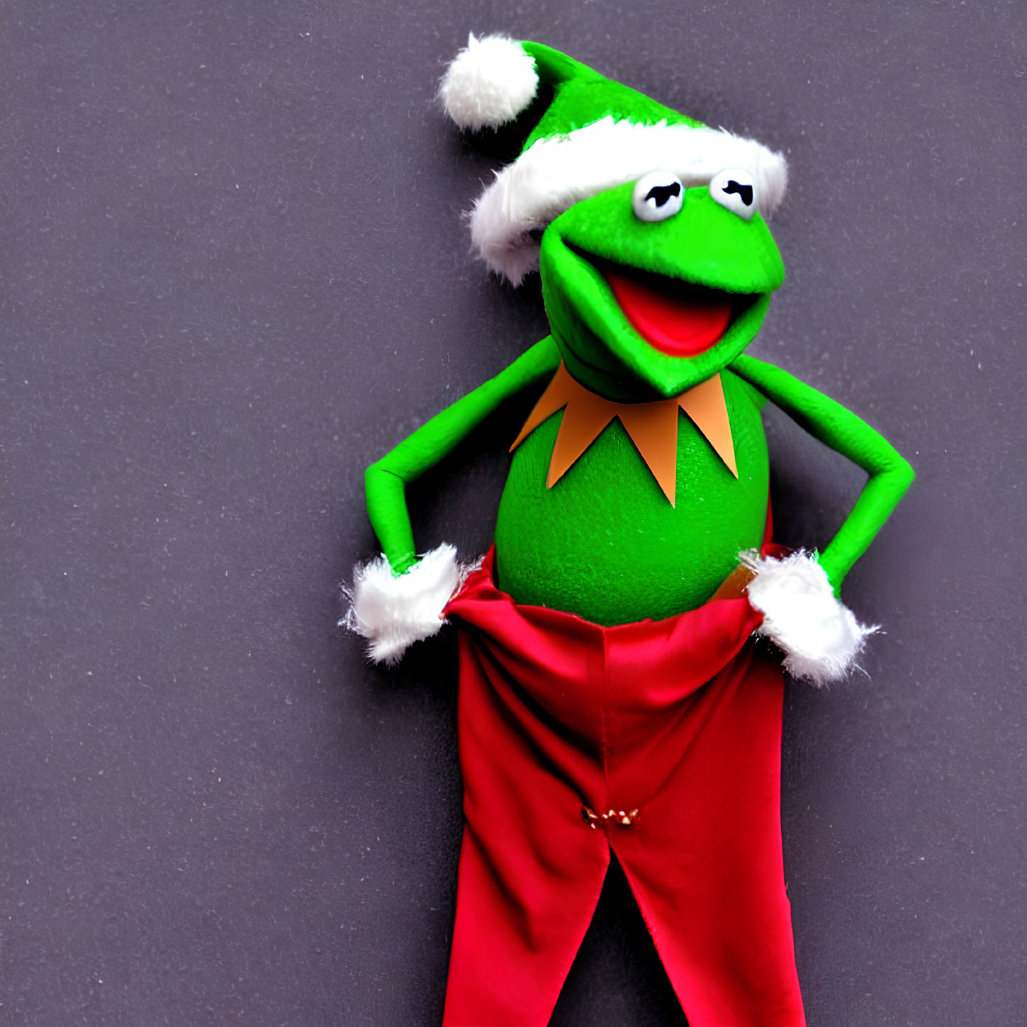 Festive Kermit the Frog Plush Toy in Christmas Outfit