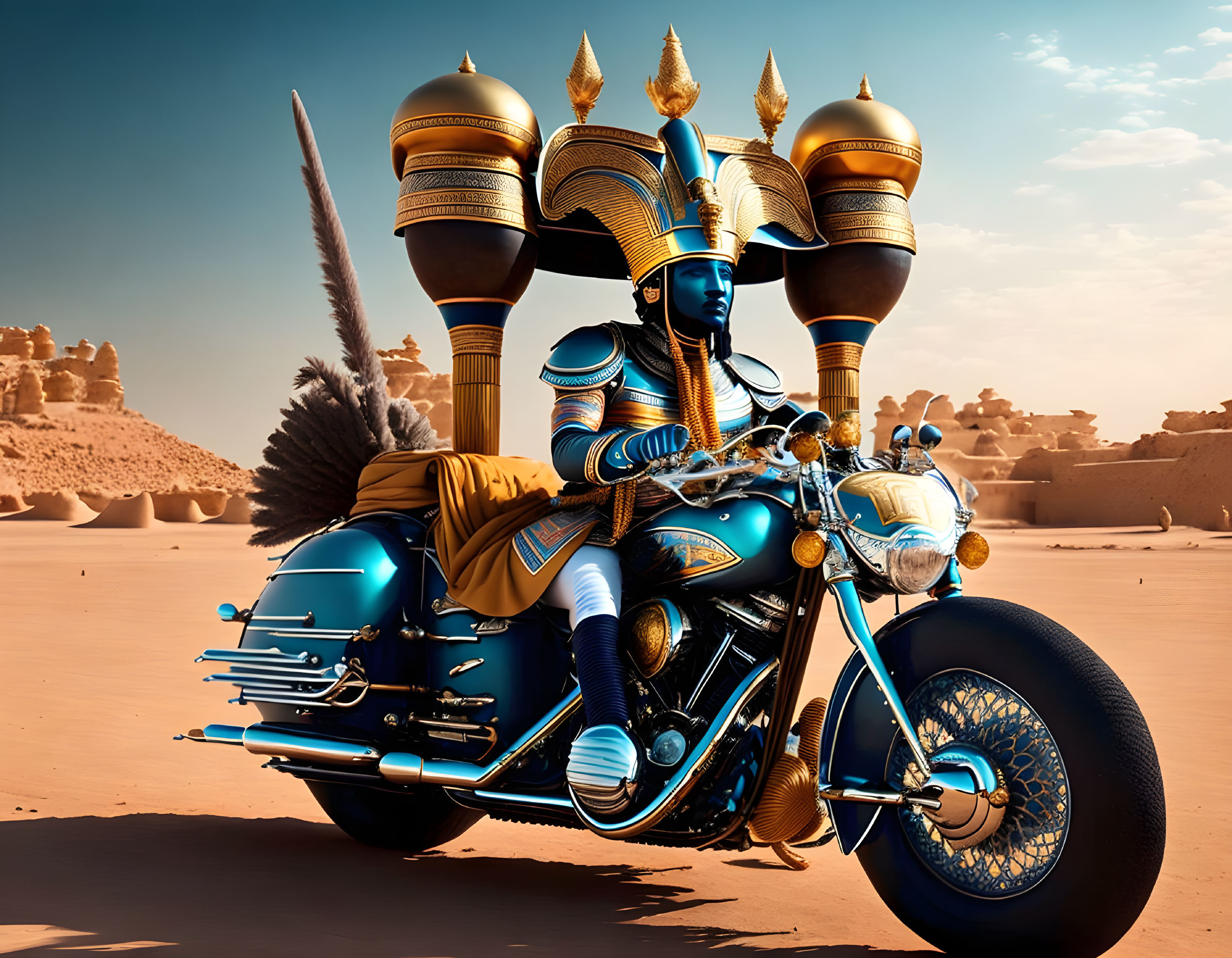 Ramses III on his motorcycle
