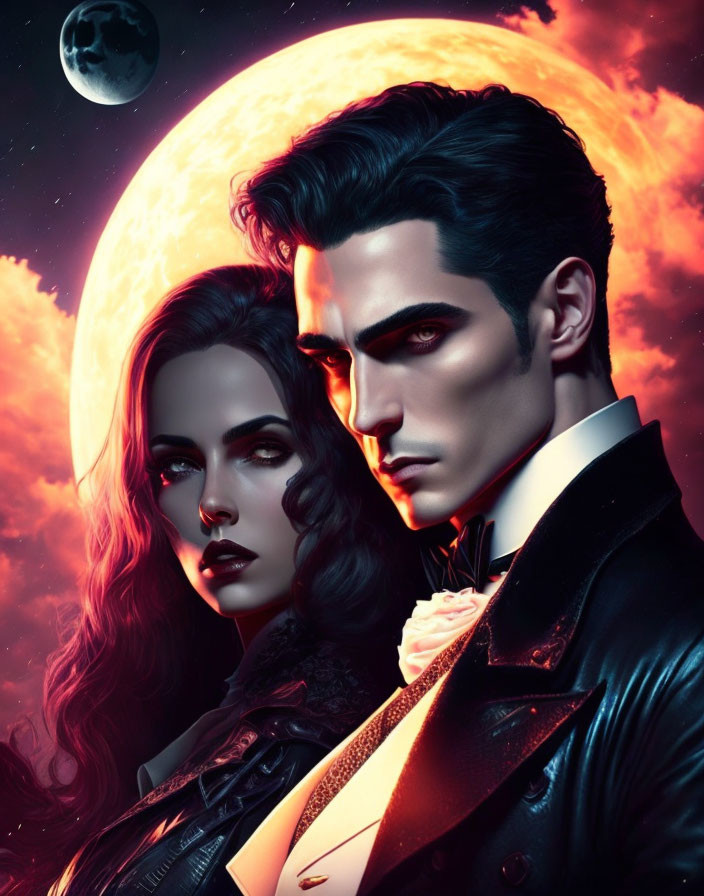 Vampire and human