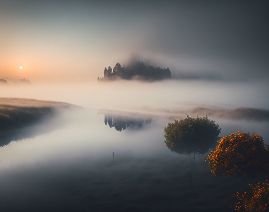 Summer morning with fog