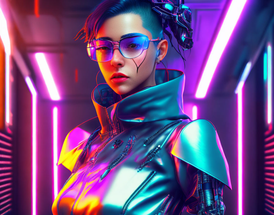 Futuristic cyberpunk girl  