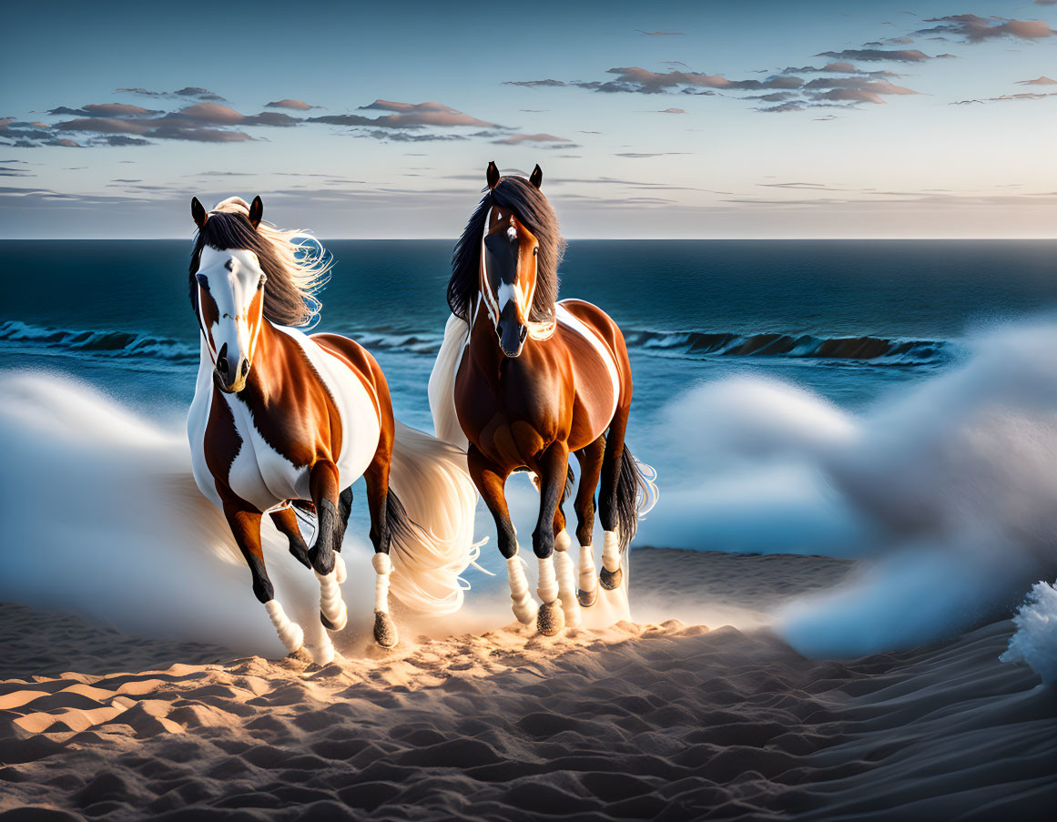 סוסים דוהרים בחוף