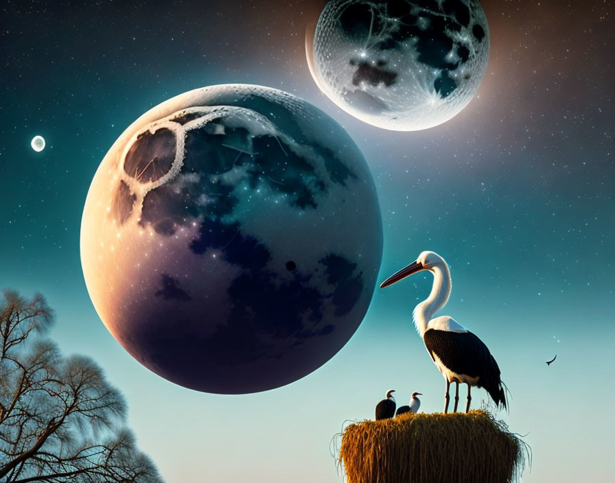 Two Moons and a Stork