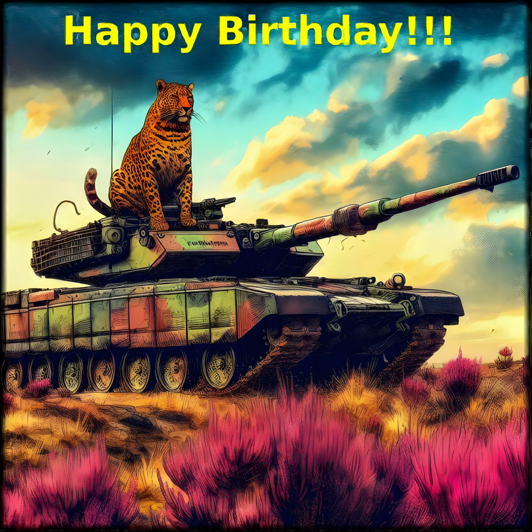 A Leopard on a Leopard 2A7 - Happy Birthday!