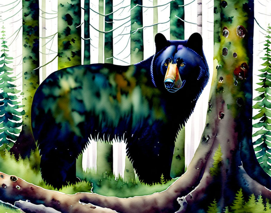 Black bear in forest II