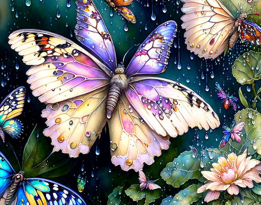 Garden with Butterflies