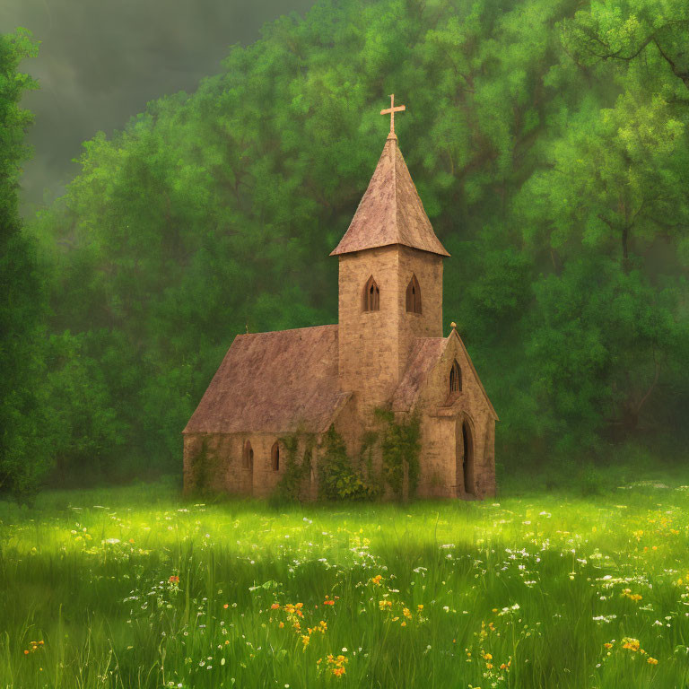 Lonely Chapel in the Forest II