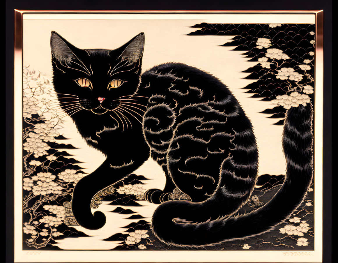 Demonic black two tailed Nekomata Cat Yokai IV