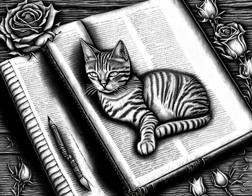 Cat coames out of a Book