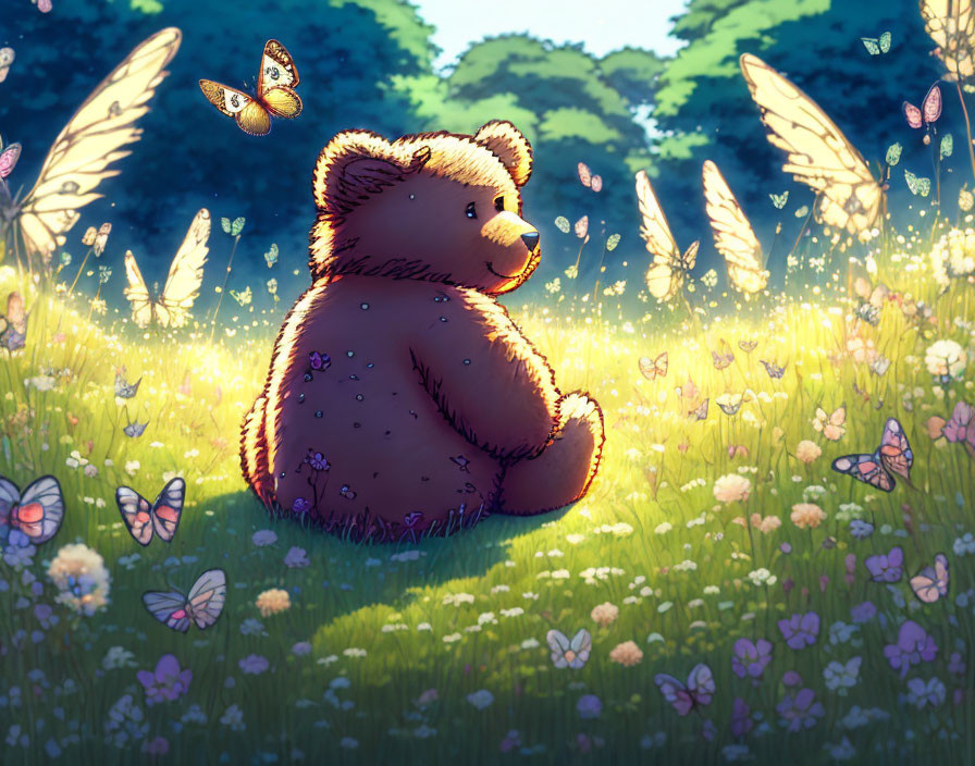 Teddy-Bear and some Butterflies