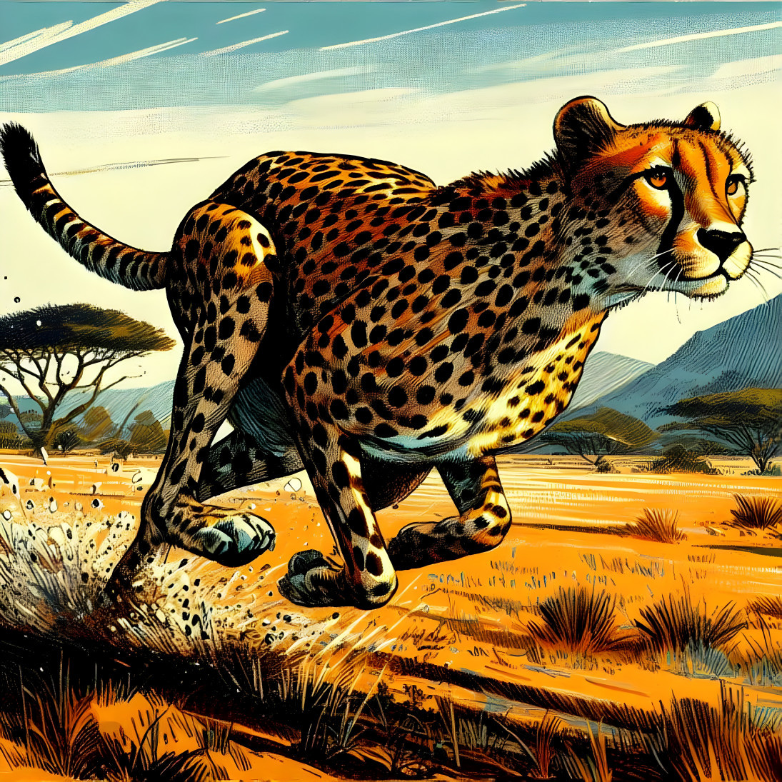 Sprinting Cheetah