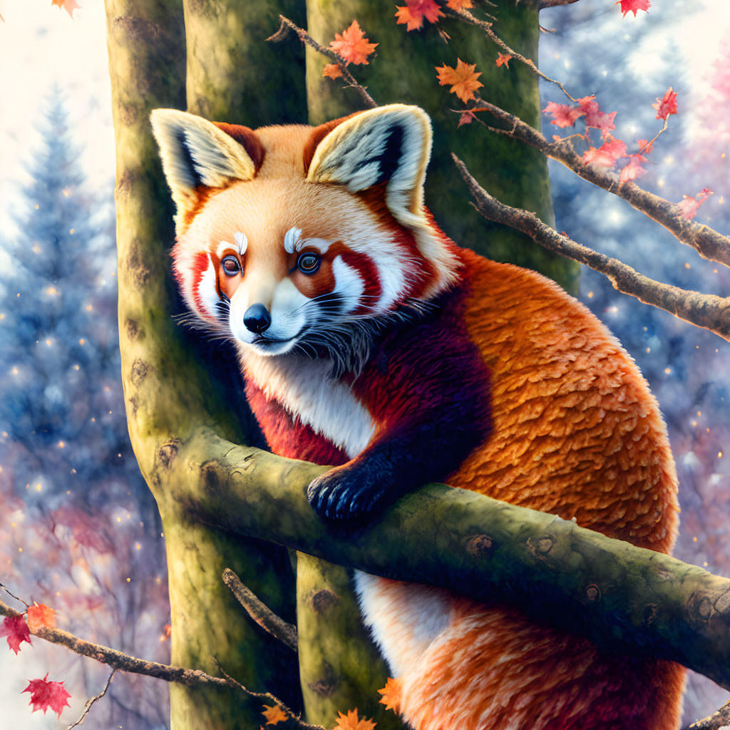 Red Panda in a Tree Crown