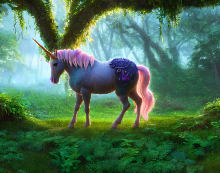 Unicorn in an enchated forest IV