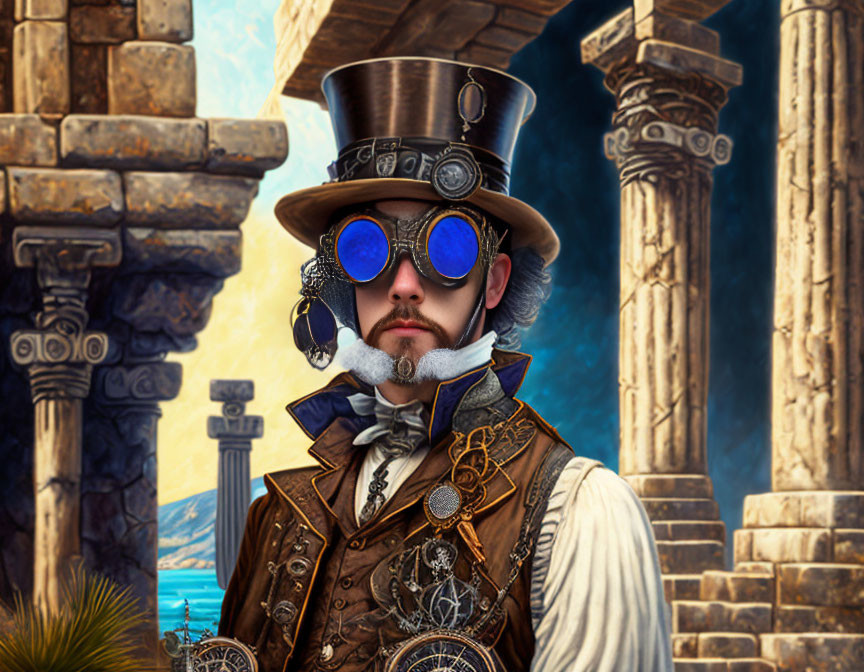 Steampunk Time Traveller in Ancient Greece