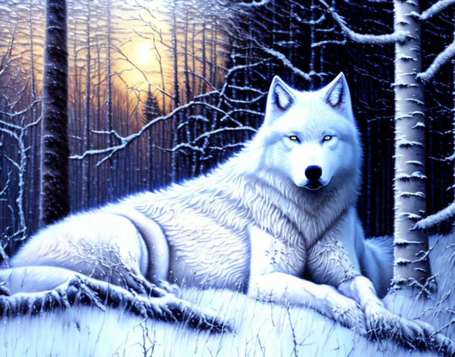Winterwolf in a snowy forest II