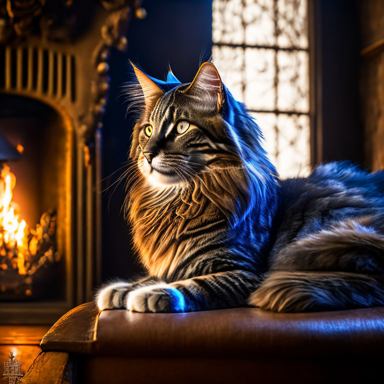 Maine Coon Cat in an Steampunk House II