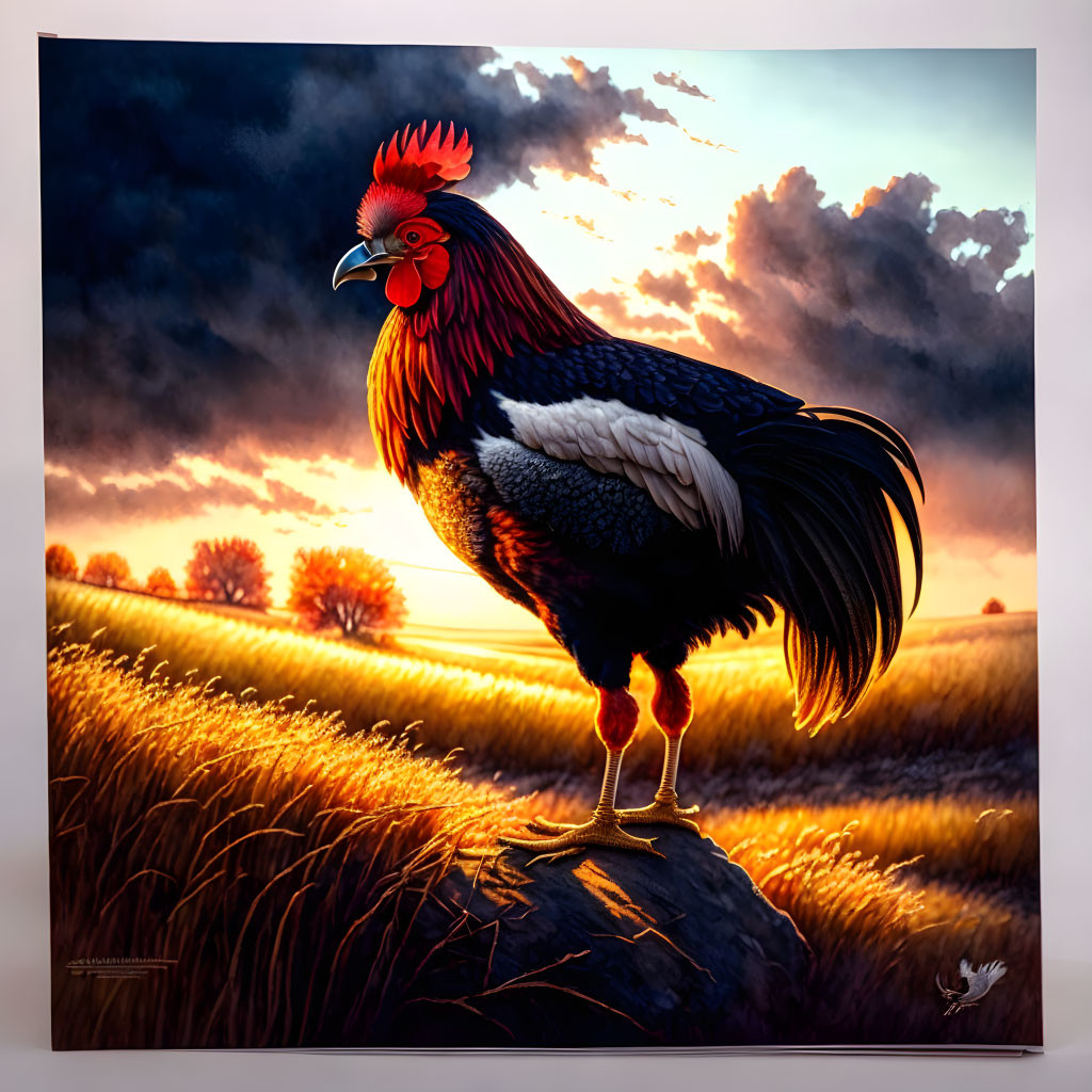 A proud Rooster salutes the morning sun