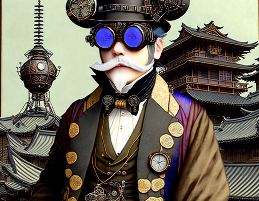 Steampunk Time Traveller in Ancient Edo
