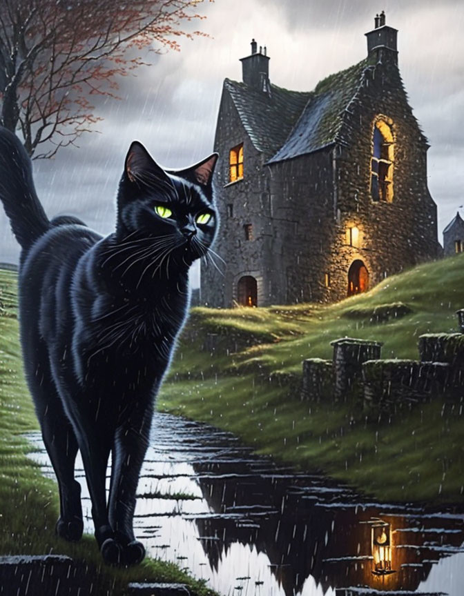 Black Cat in a Ruined Village III