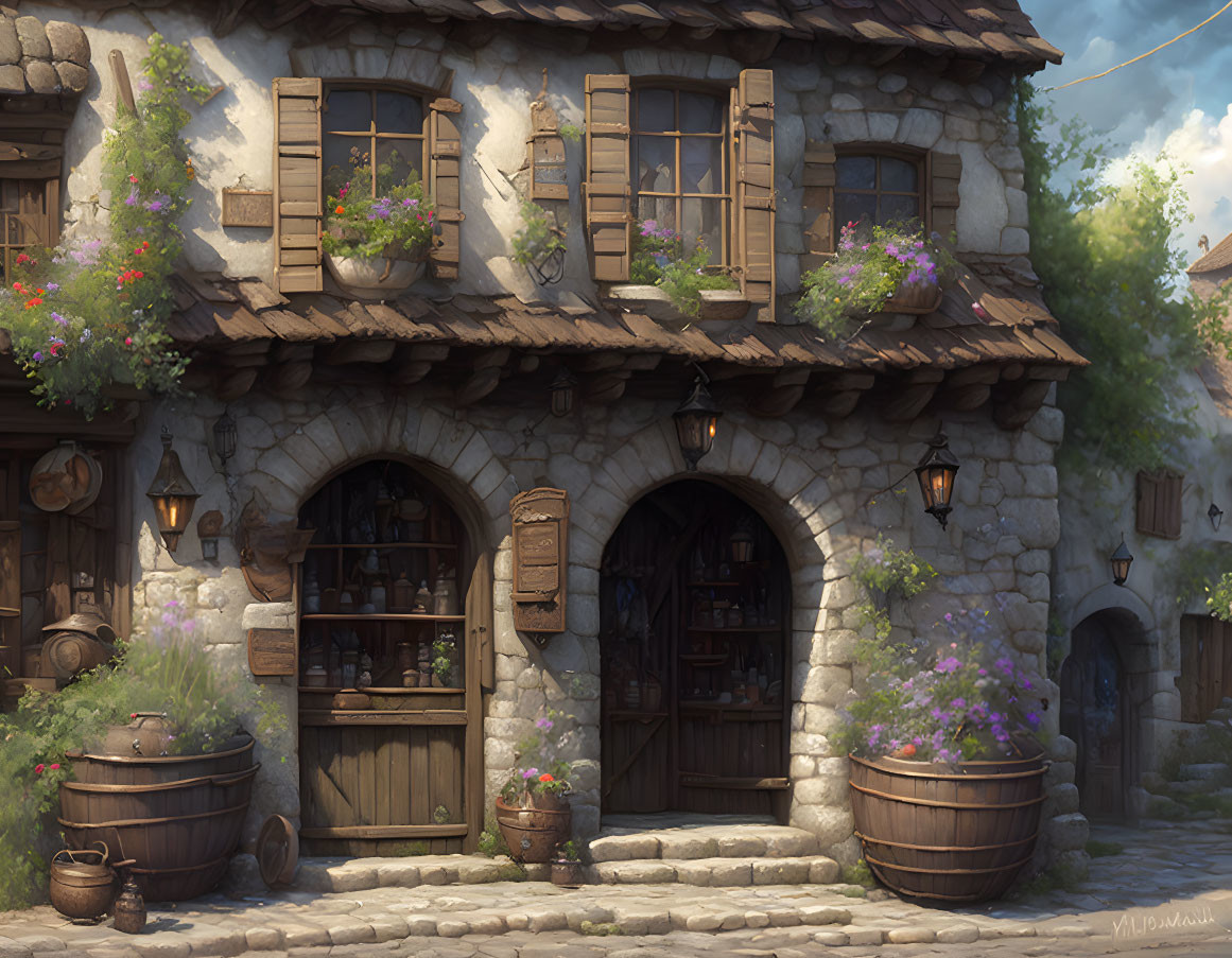 Medieval Alchemist's Shop in Town