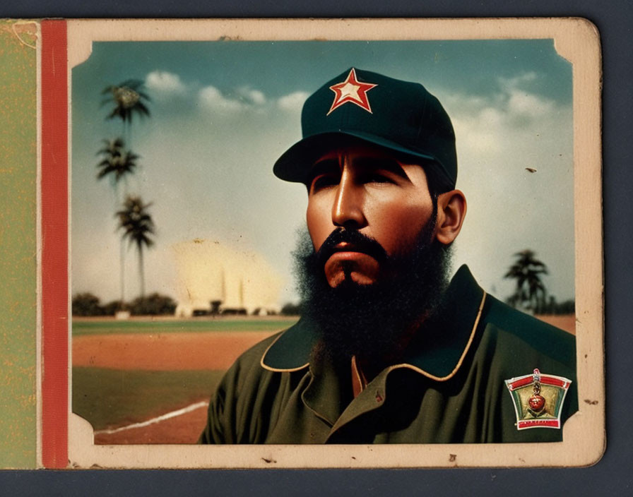 Fidel Castro Cuban Barnstormers All-Star Tea Card