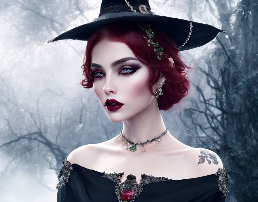A witch with red hair 