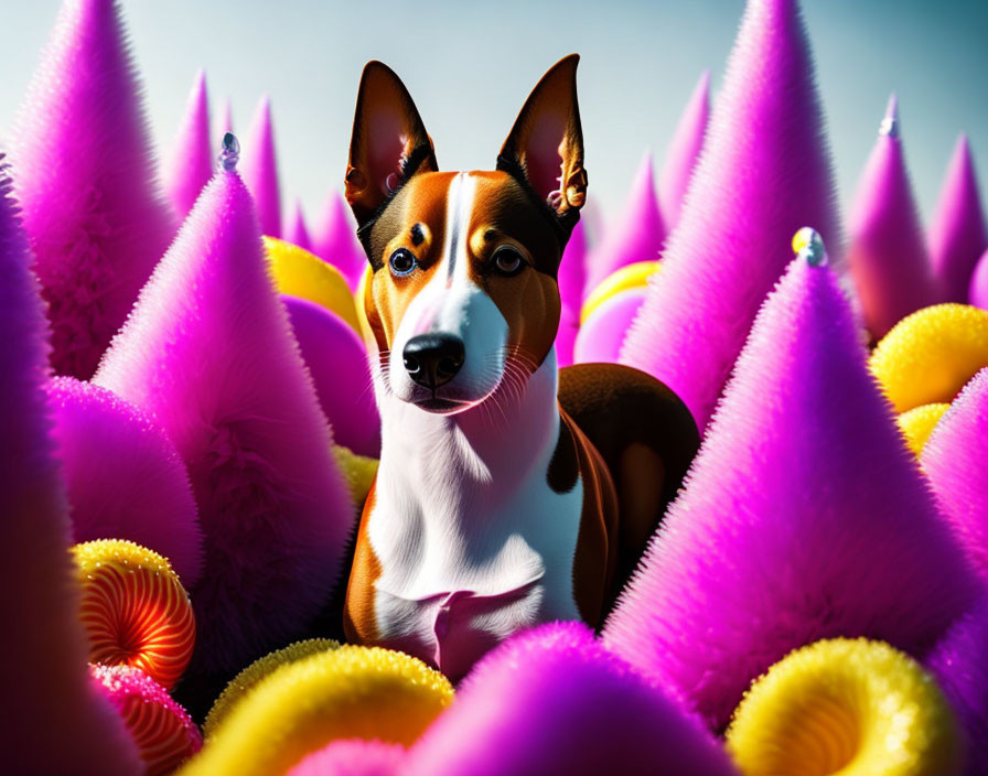 Basenji in the candy mountains 
