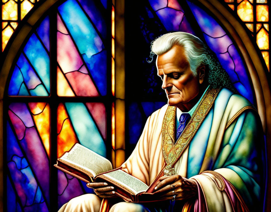 Billy Graham Reading the Bible