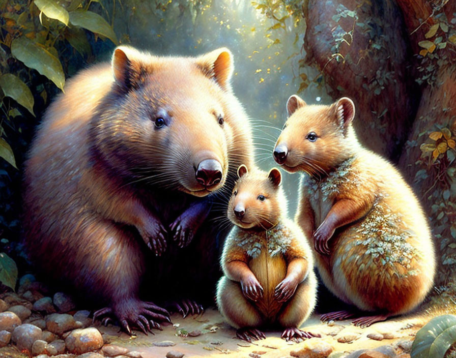 *lovely wombat family*