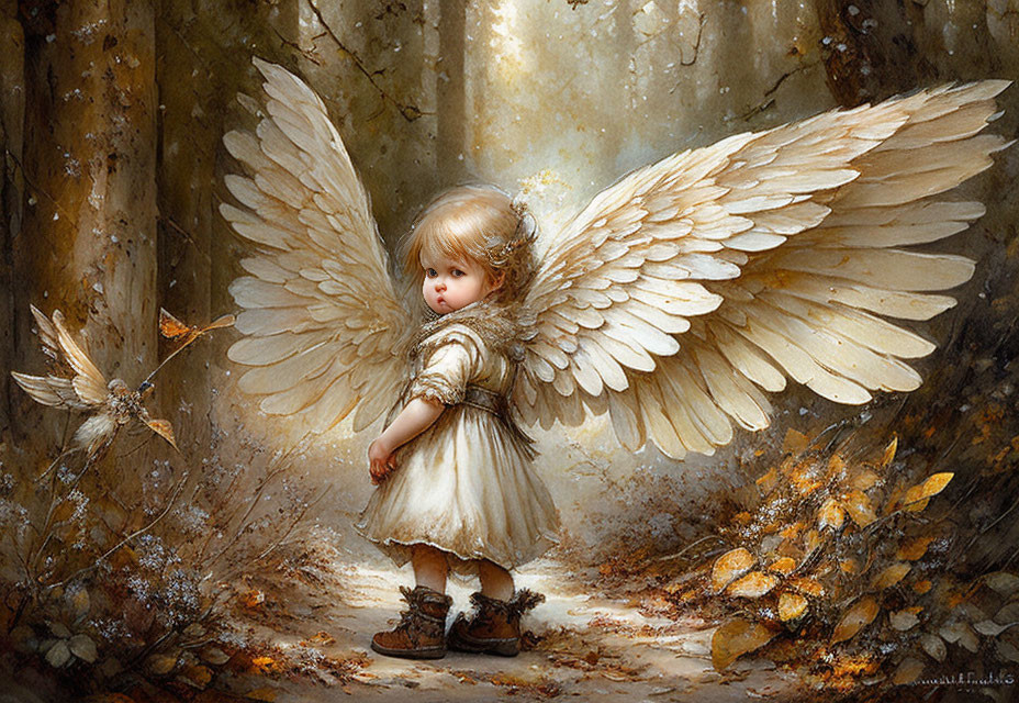 *little cute angel with failed wings*