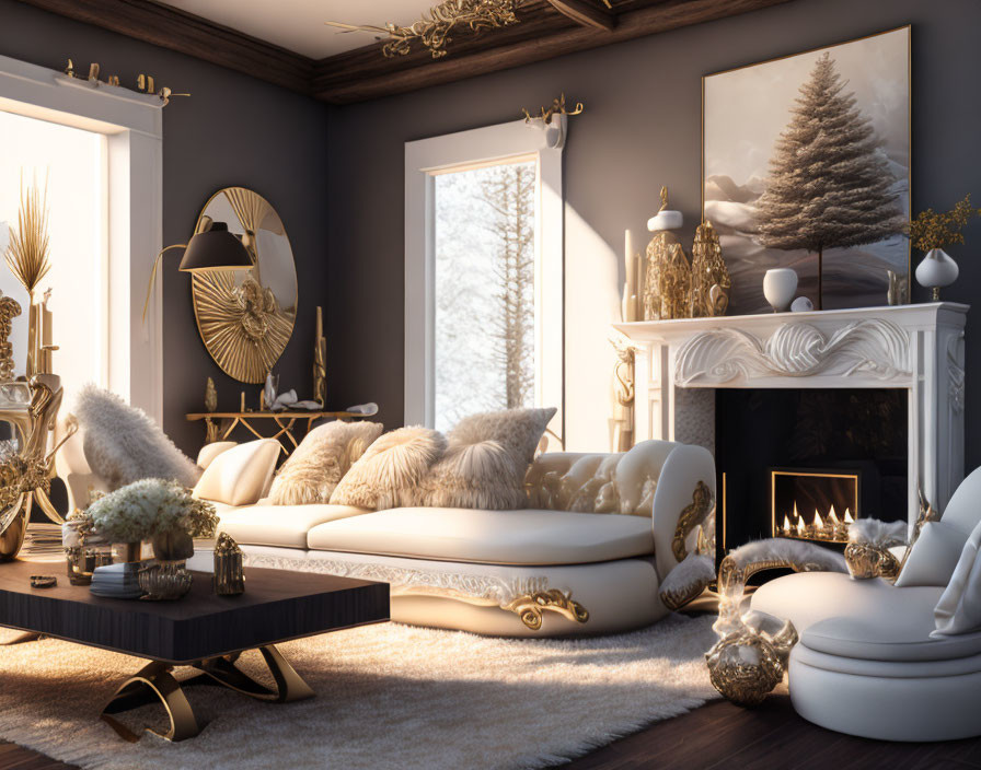 "Bohemia Luxe Living Room:In White, Grey & Gold"