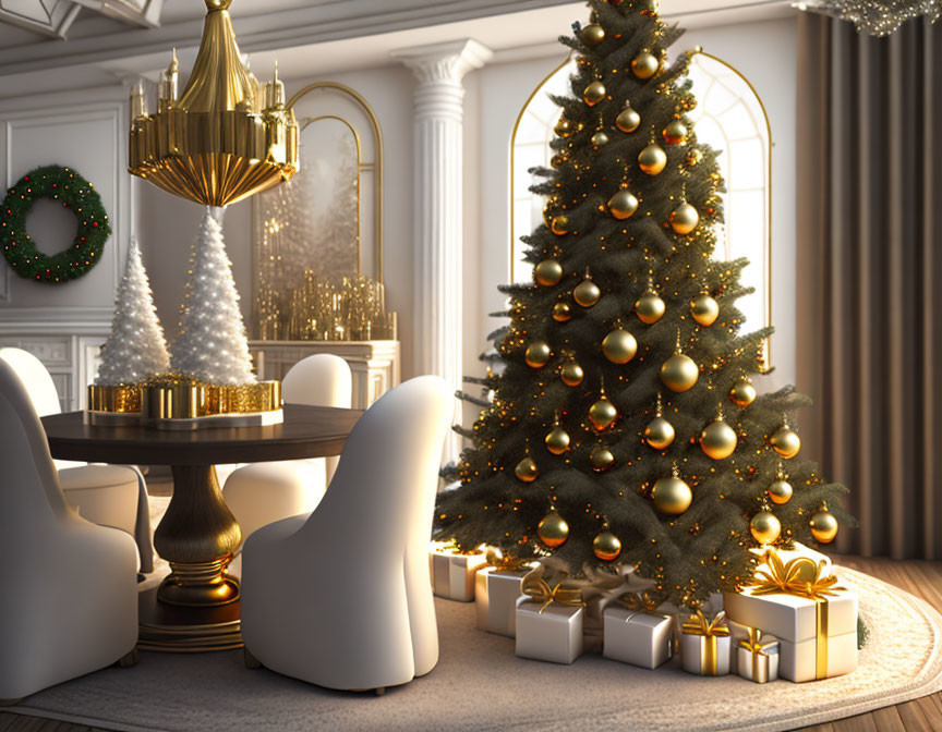 "Bohemia Luxe: Dining Room -Golden on White"