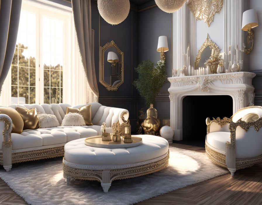 "Bohemia Luxe Living Room:In Grey, White & Gold"
