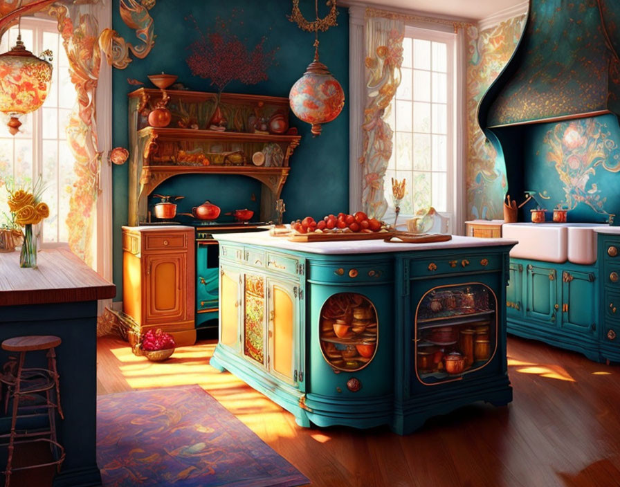 "Whimsical Opulence: Elevating Kitchen Dreams-26"