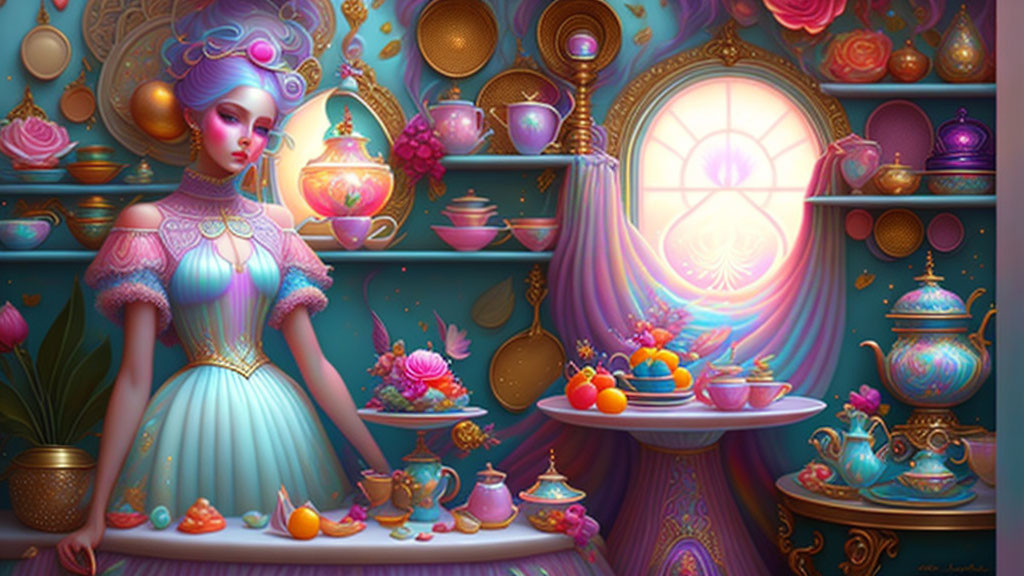 "A Kitchen of Cupcakes and Blossoms"