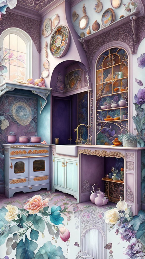 "Whimsical Opulence: Elevating Kitchen Dreams-20"